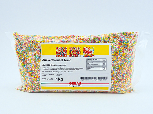Zuckerstreusel bunt - Beutel mit 1 Kilogramm